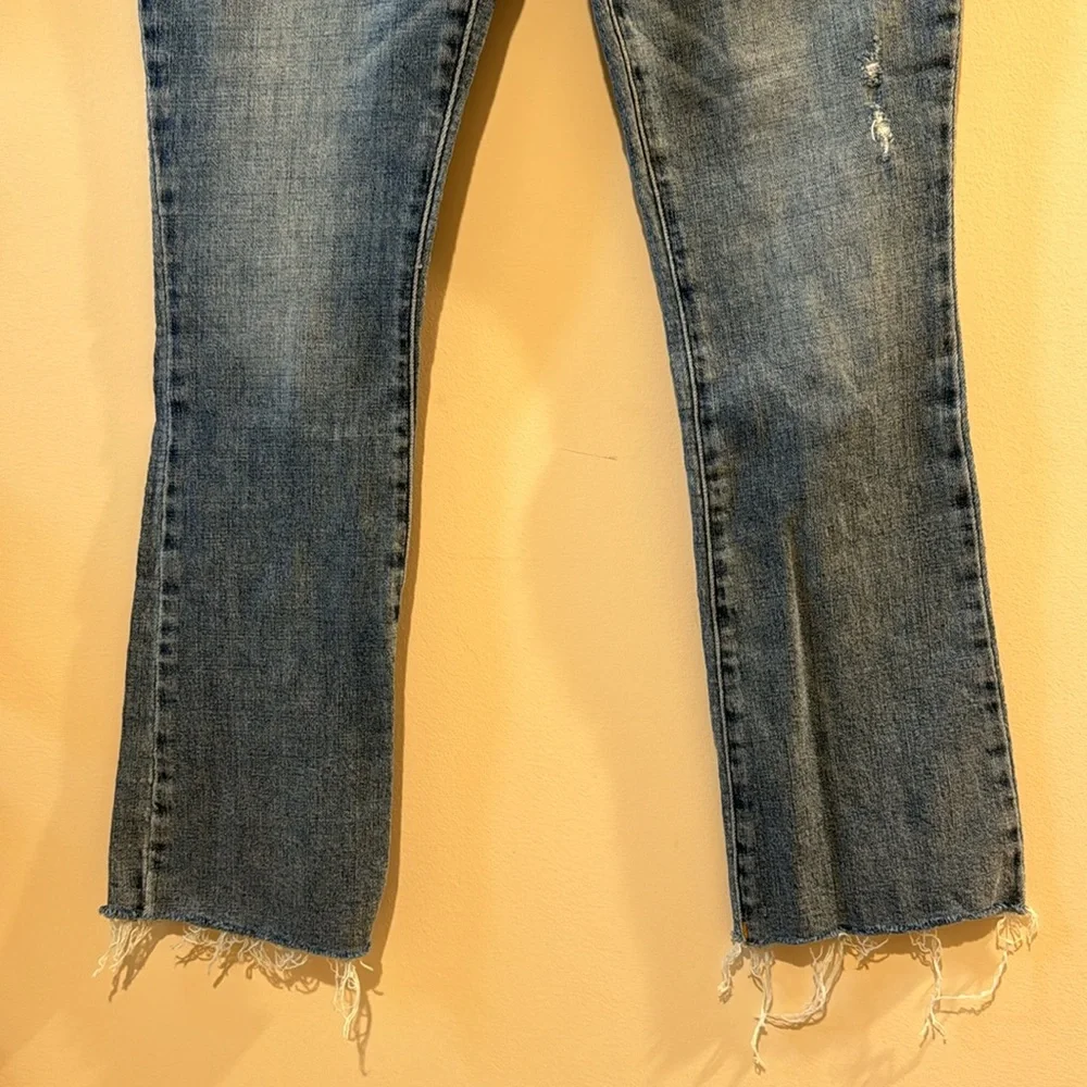 Pistola‎ Straight Leg Jeans Size 25- Distressed Medium Wash Blue Raw Hem